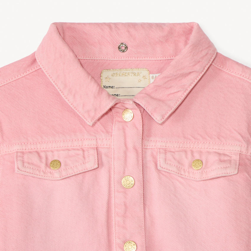 Veste en jean avec capuche amovible pour fille 