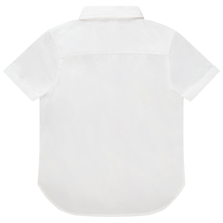 Chemise manches courtes blanche à noeud papillon amovible 