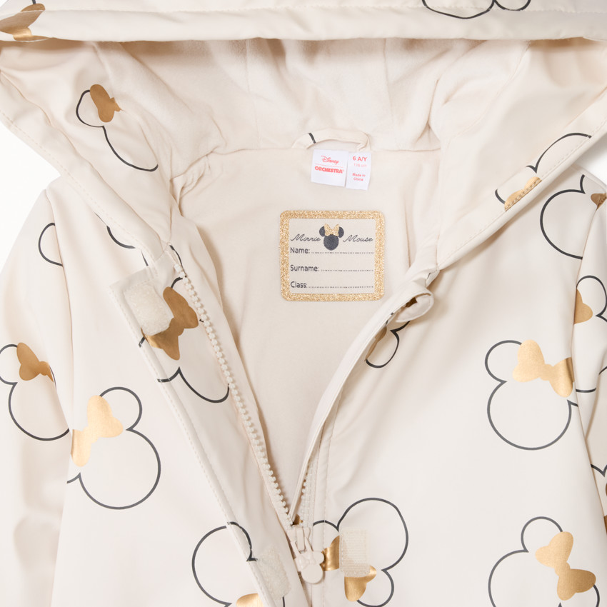Parka en gomme avec imprimé et oreilles 3D Minnie Disney pour fille 