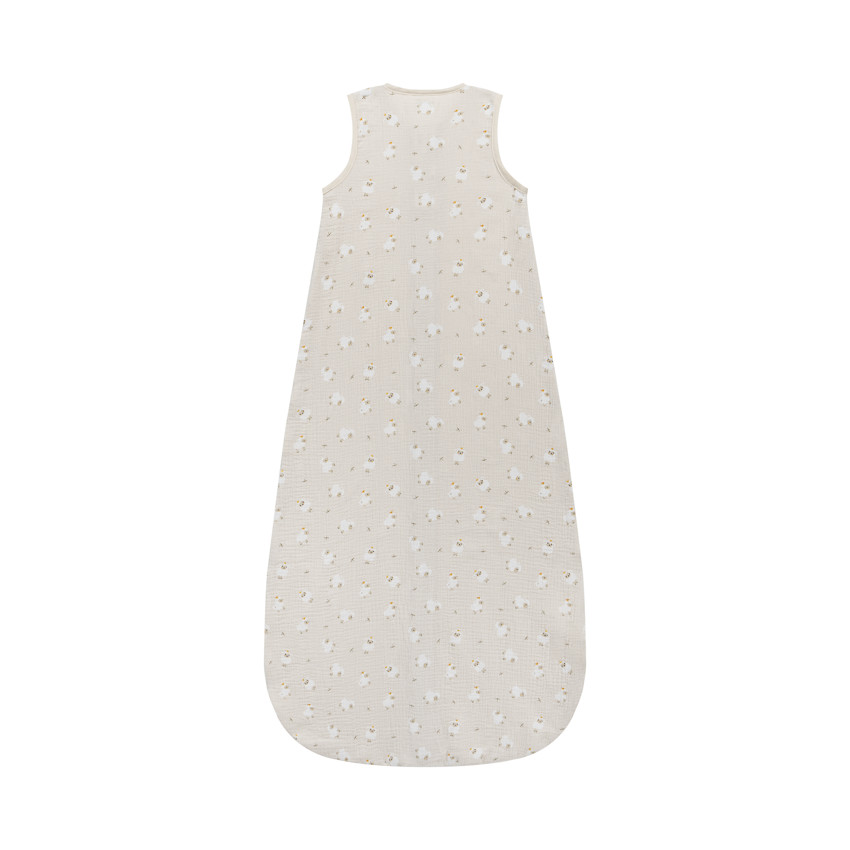 Gigoteuse TOG 0.5 en gaze imprimée moutons 18-36M La Vie à la Ferme beige 