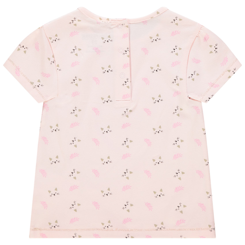 T-shirt manches courtes en coton bio imprimé chats 