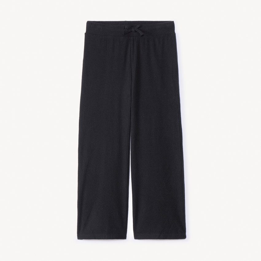 Legging uni forme droite en maille côtelé pour fille 