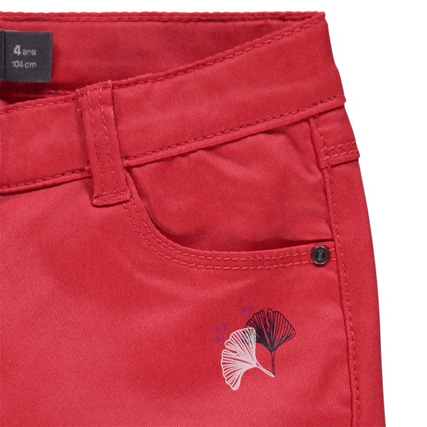 Pantalon slim rouge enduit  