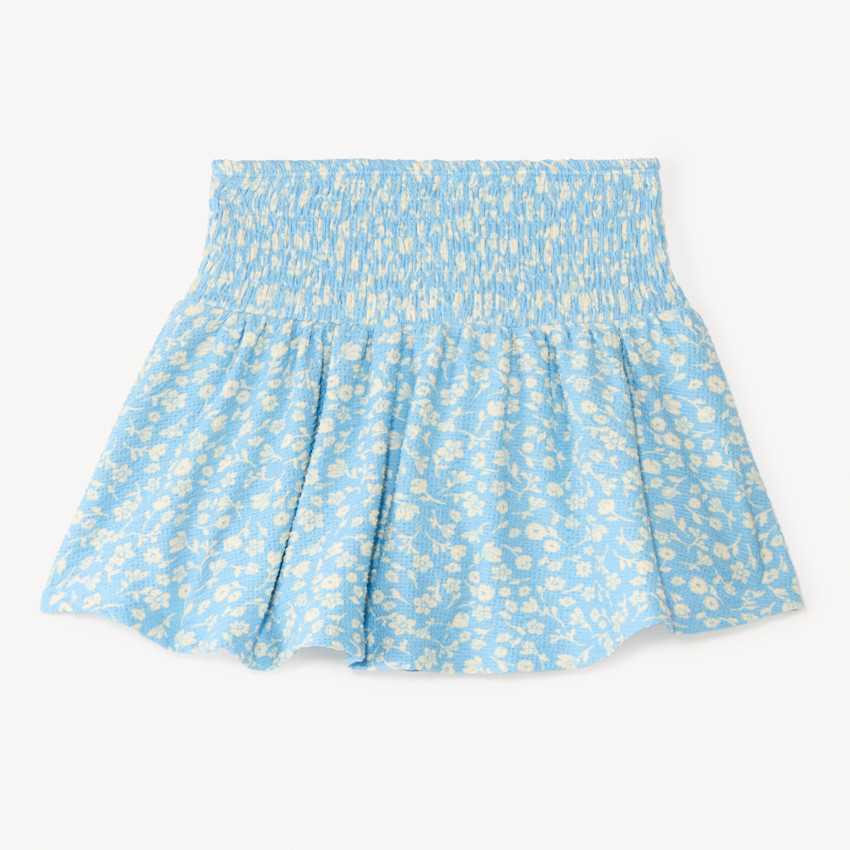 Jupe-short avec taille smockée imprimé fleuri pour fille
