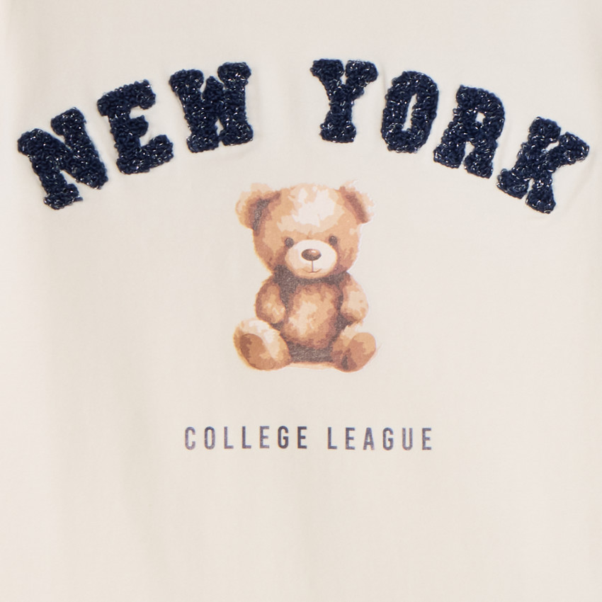 T-shirt manches longues ourson avec broderie pour fille 