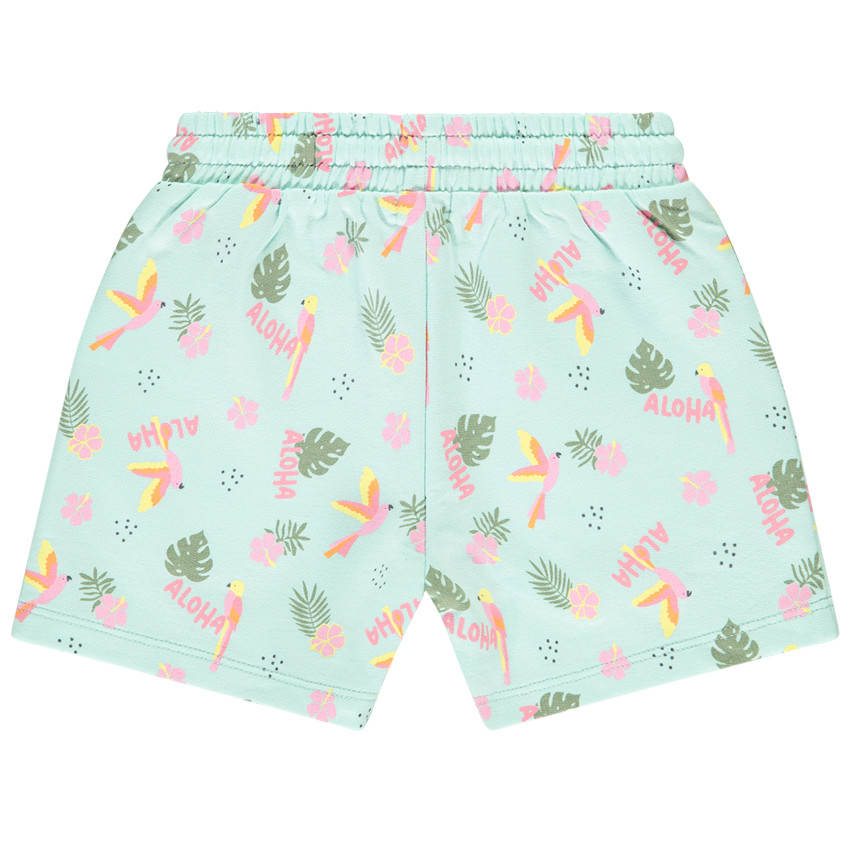 Short en molleton fantaisie à imprimé exotique pour fille 