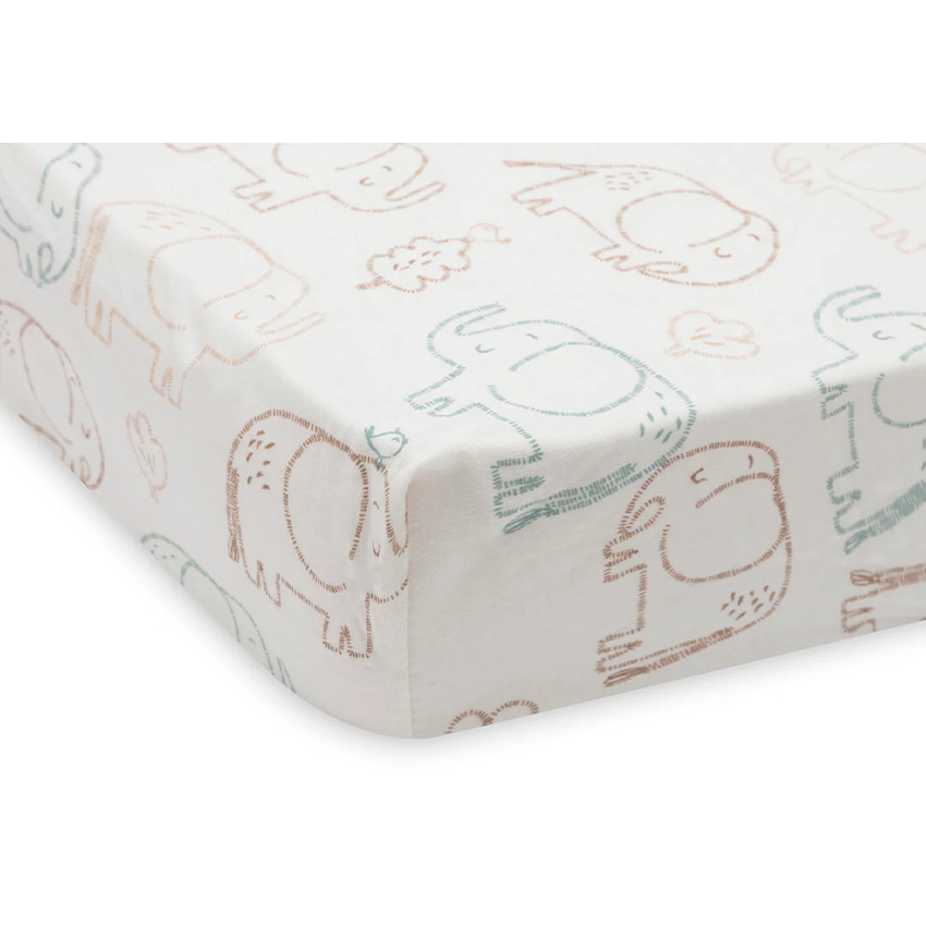 Drap-housse jersey - 40/50 x 80/90cm - Elephant Tales 