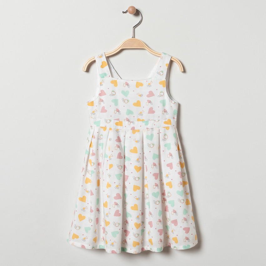 Robe patineuse imprimé coeurs pour bébé fille 