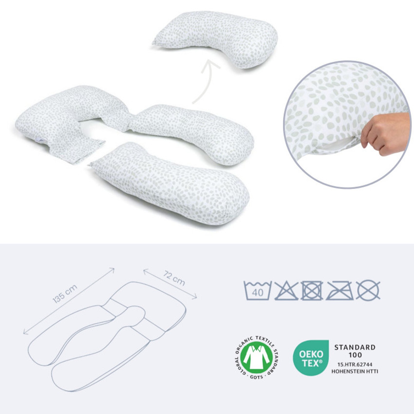 Coussin d'allaitement MAXXY mini feuilles vertes 