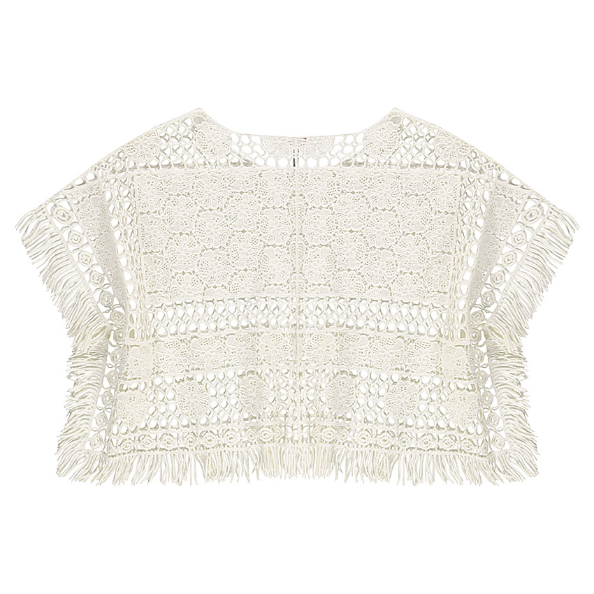 Junior - Poncho en crochet avec franges 