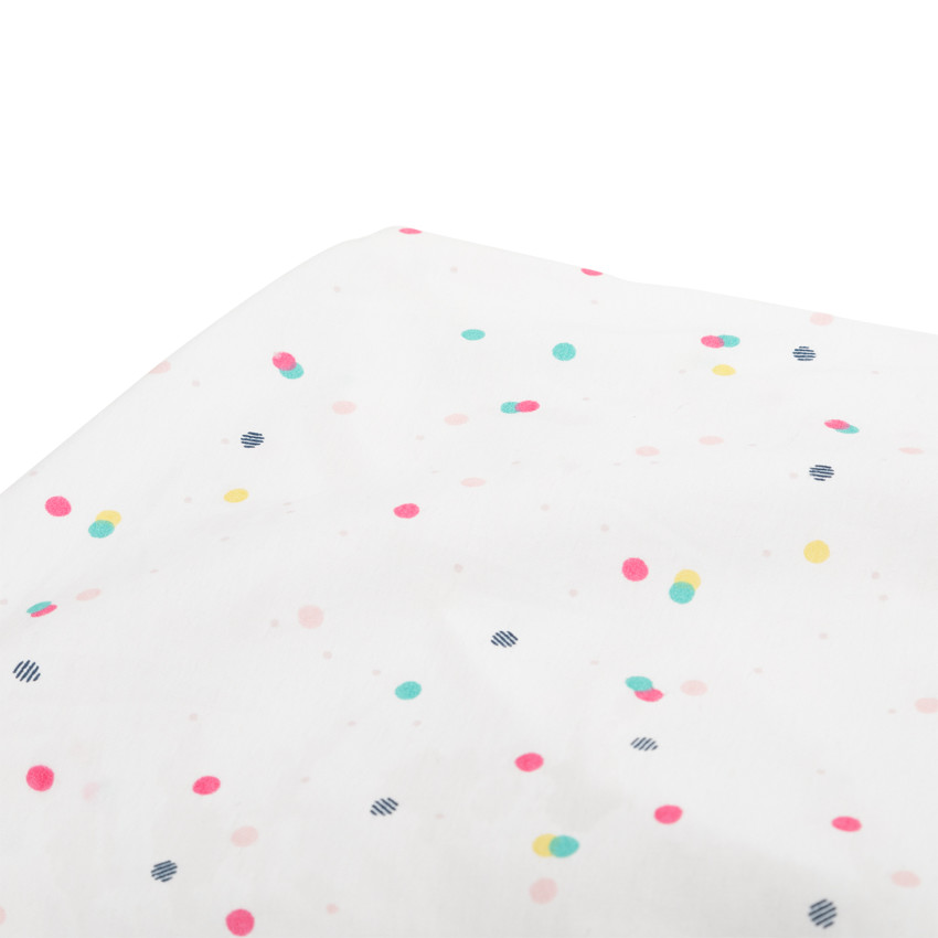 Drap housse en popeline à pois 60 x 120 cm 