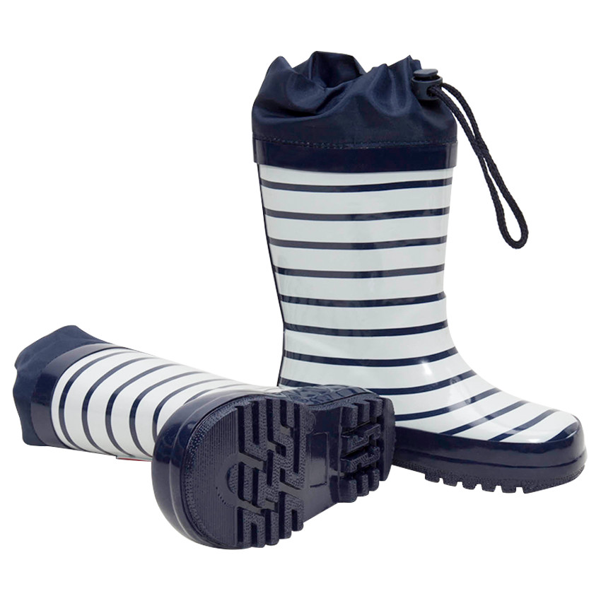 Bottes de pluie rayées en caoutchouc avec col imperméable print coeur du 20 au 23 