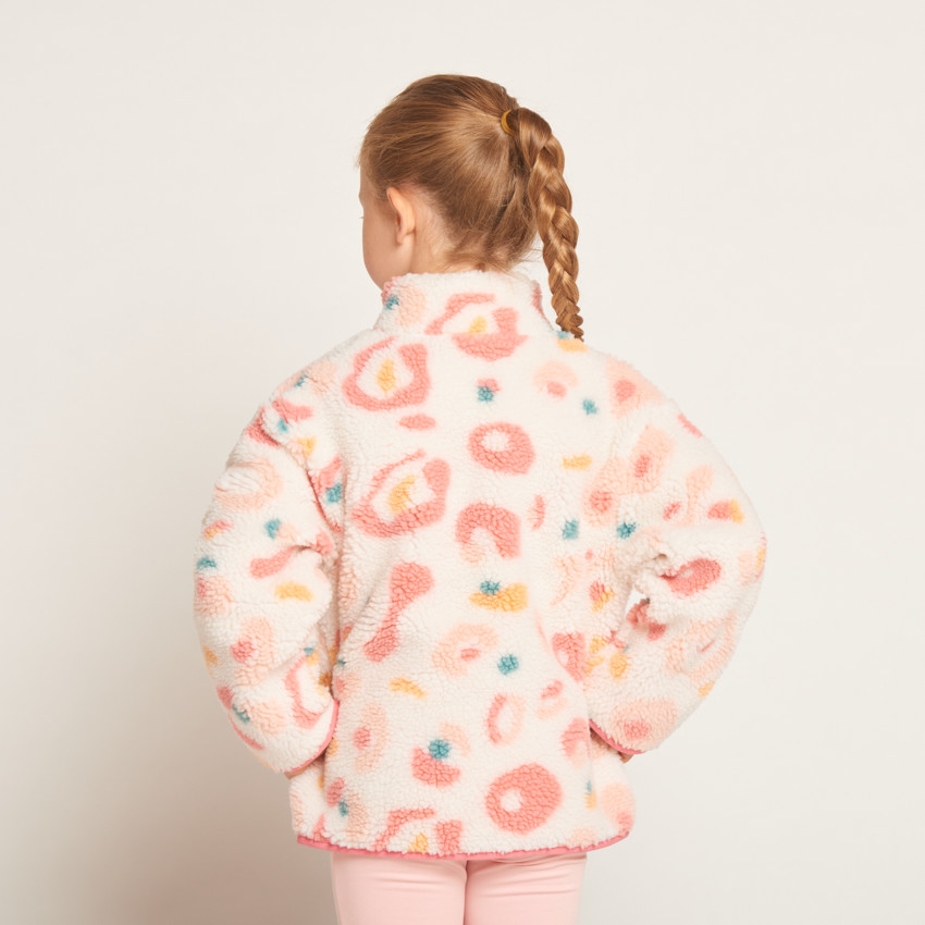 Veste en sherpa moutonnée fantaisie arty pour fille  