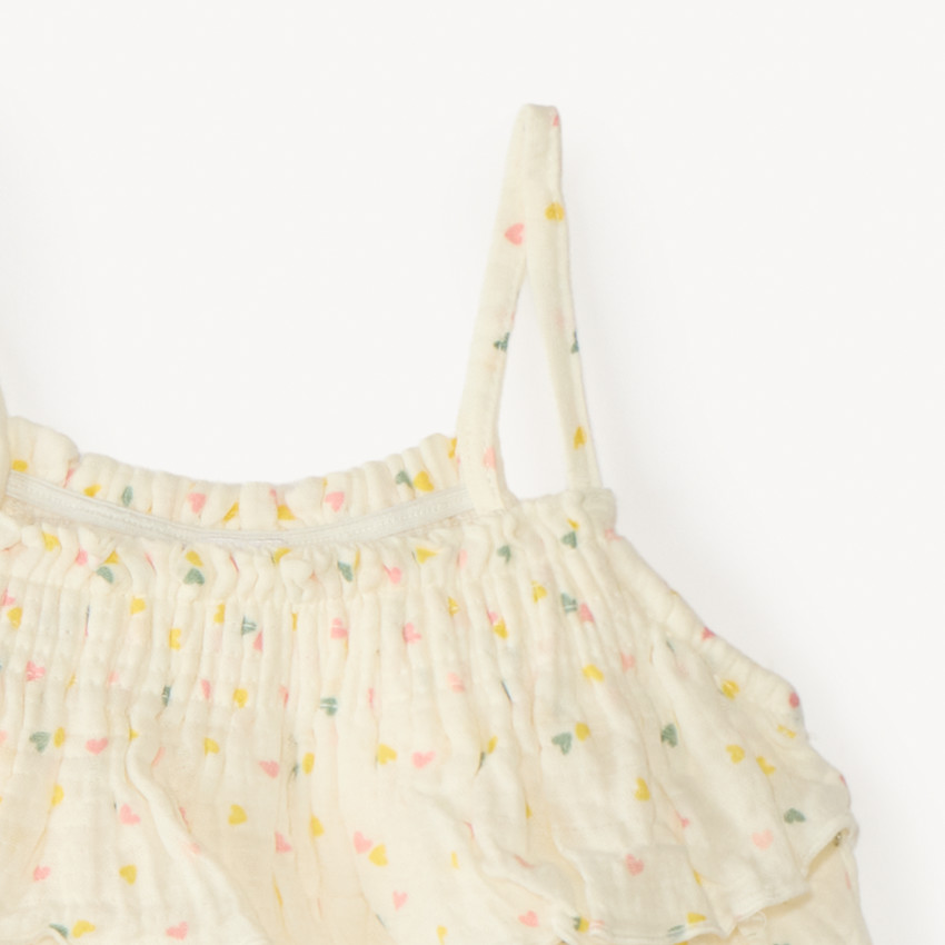 Ensemble court 2 pièces débardeur + short imprimé cœur pour bébé fille  