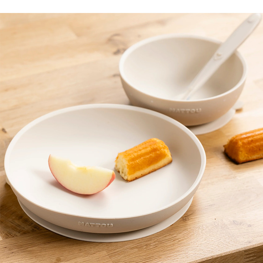 Set repas 3 pièces en silicone argile 