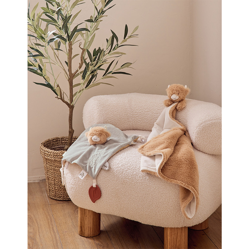 Ma première couverture 50x50 Vache Fluffy Beige 