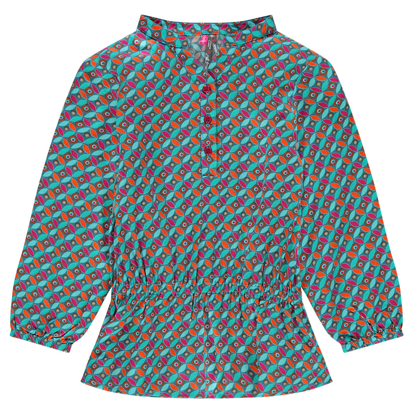 Tunique imprimée géométrique en voile viscose 