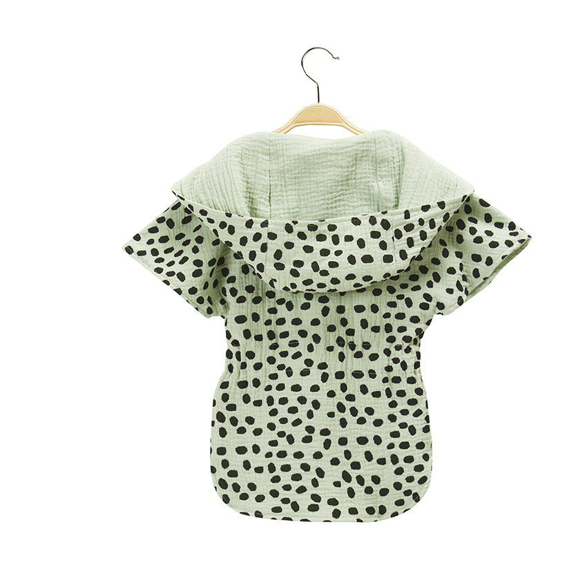 Peignoir de bain à capuche imprimé en gaze de coton 