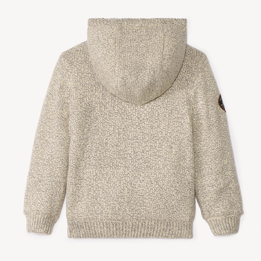 Gilet à capuche en tricot doublé sherpa pour garçon 