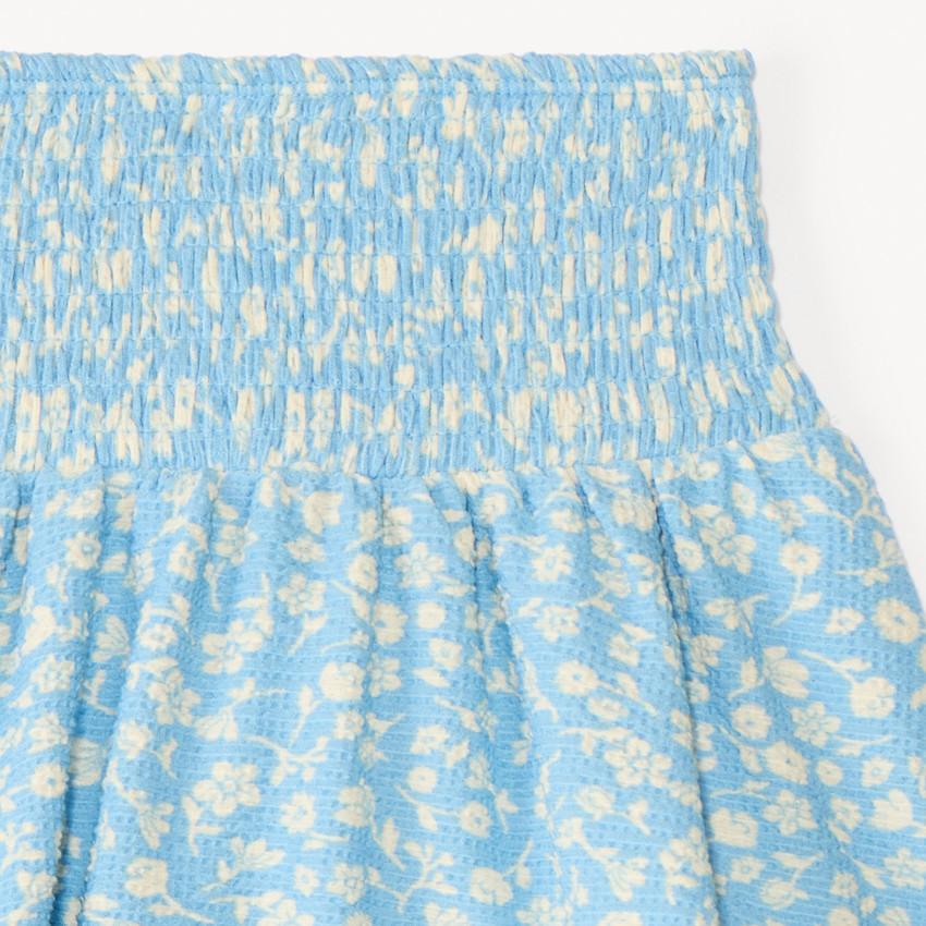 Jupe-short avec taille smockée imprimé fleuri pour fille 