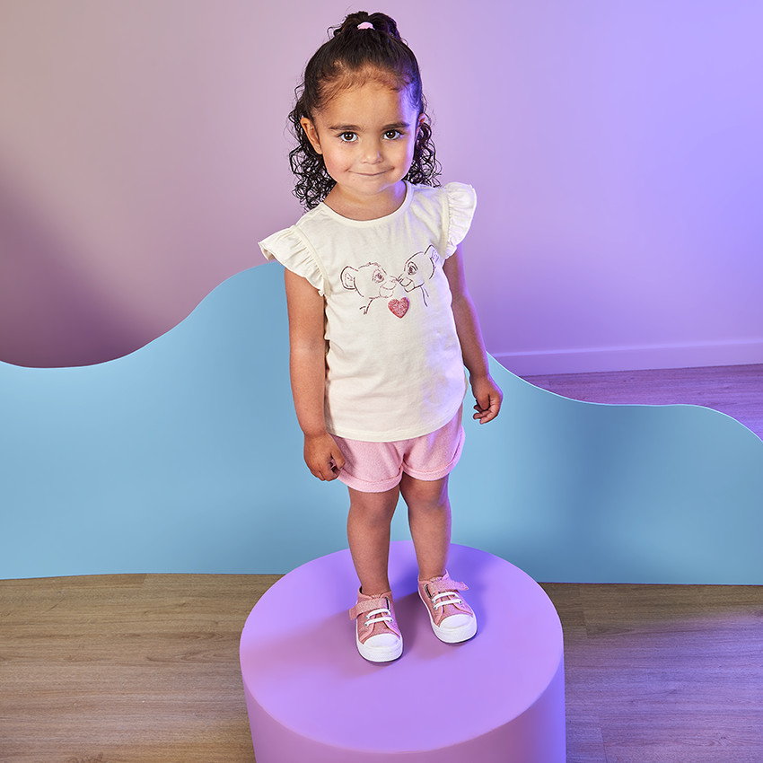 T-shirt manches courtes print Le Roi Lion pour bébé fille 