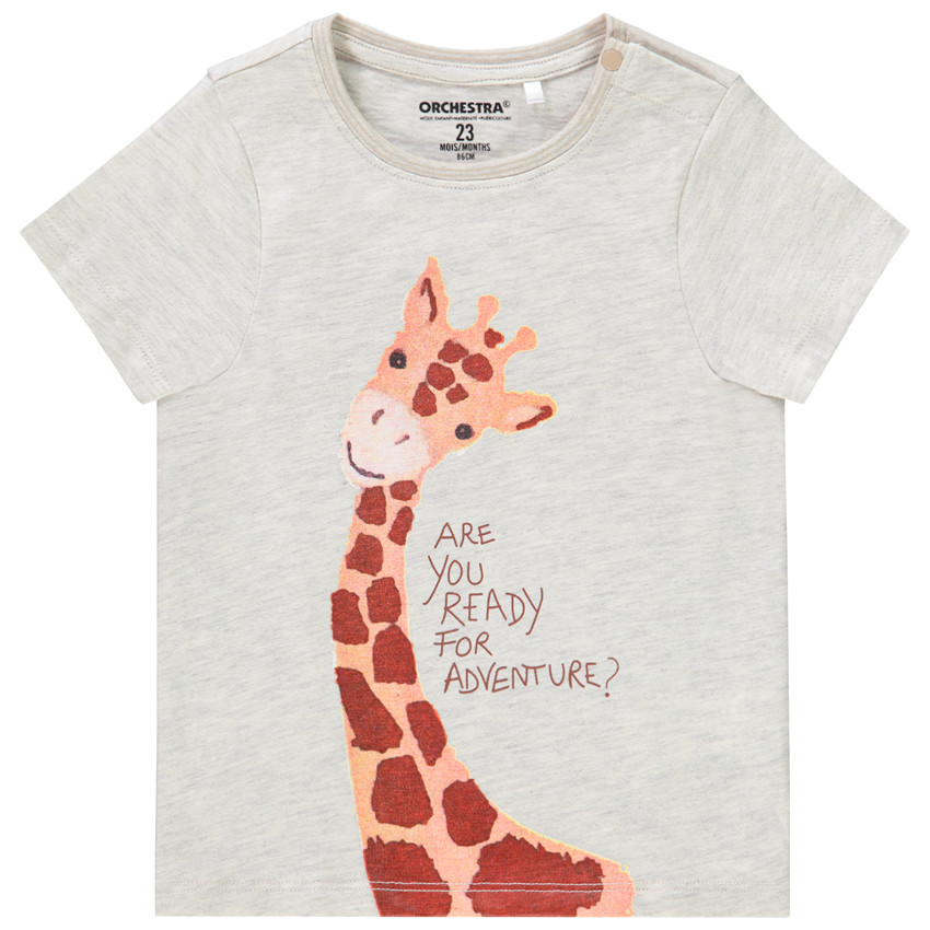 T-shirt manches courtes print girafe pour bébé garçon 