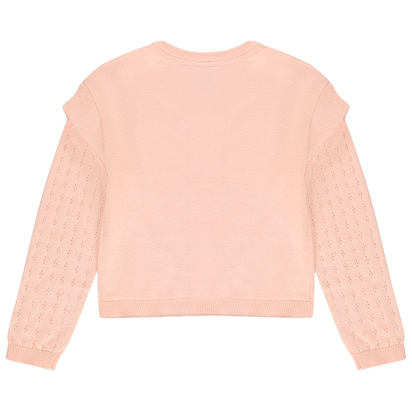 Gilet en tricot à manches ajourées pour fille 