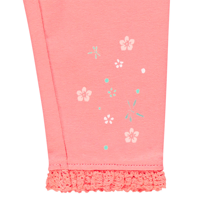 Ensemble avec tunique, boléro uni et legging imprimés fleurs 