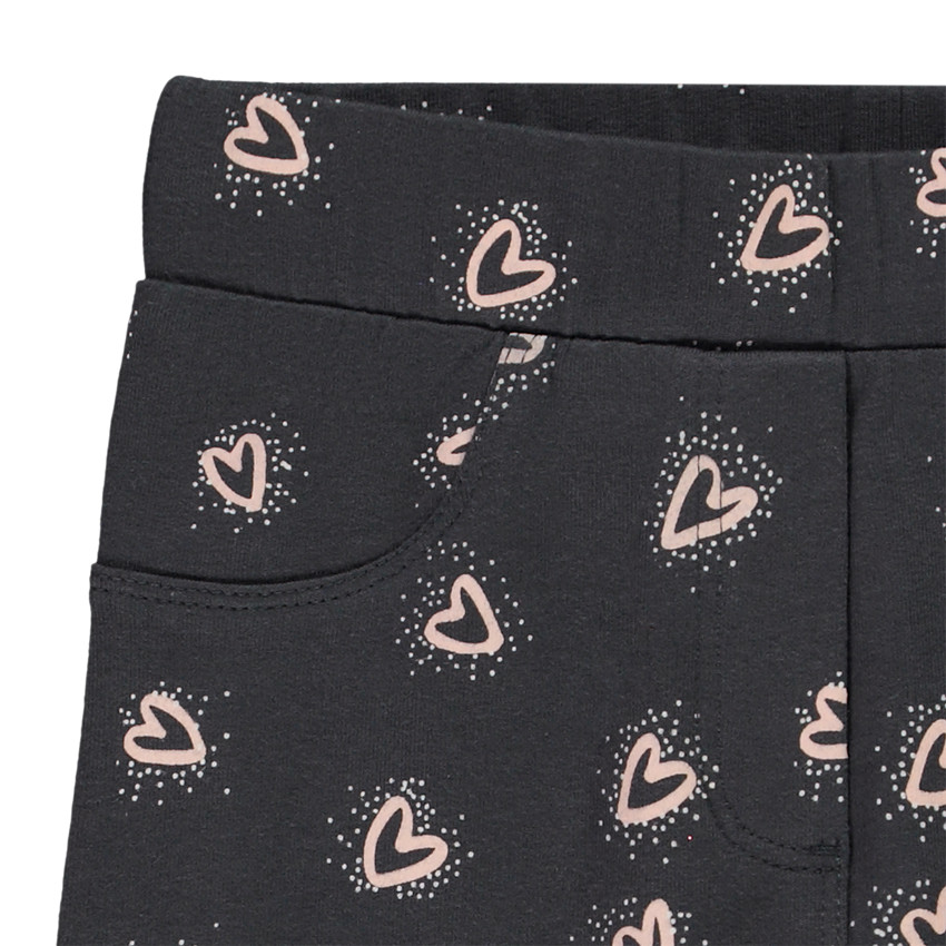 Jegging en molleton imprimé cœurs pour fille 