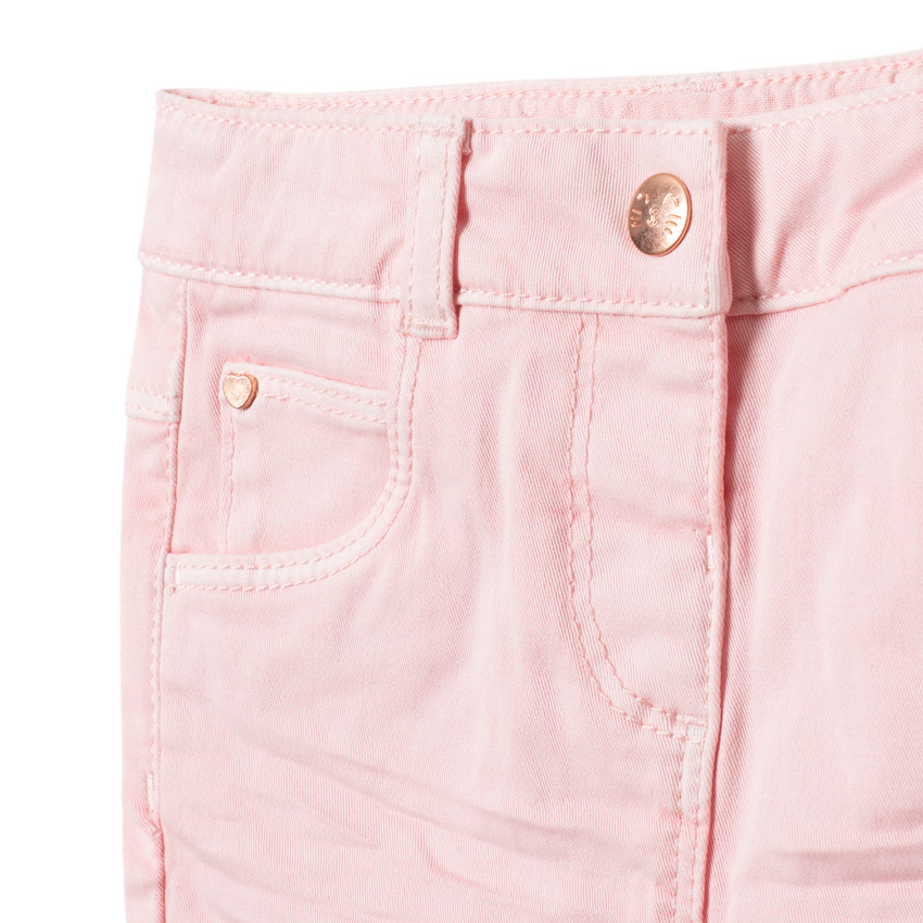 Pantalon en toile uni coupe slim 