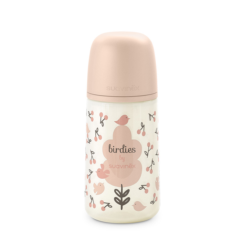 Biberon 270ml avec tétine SX Pro M Birdies rose 