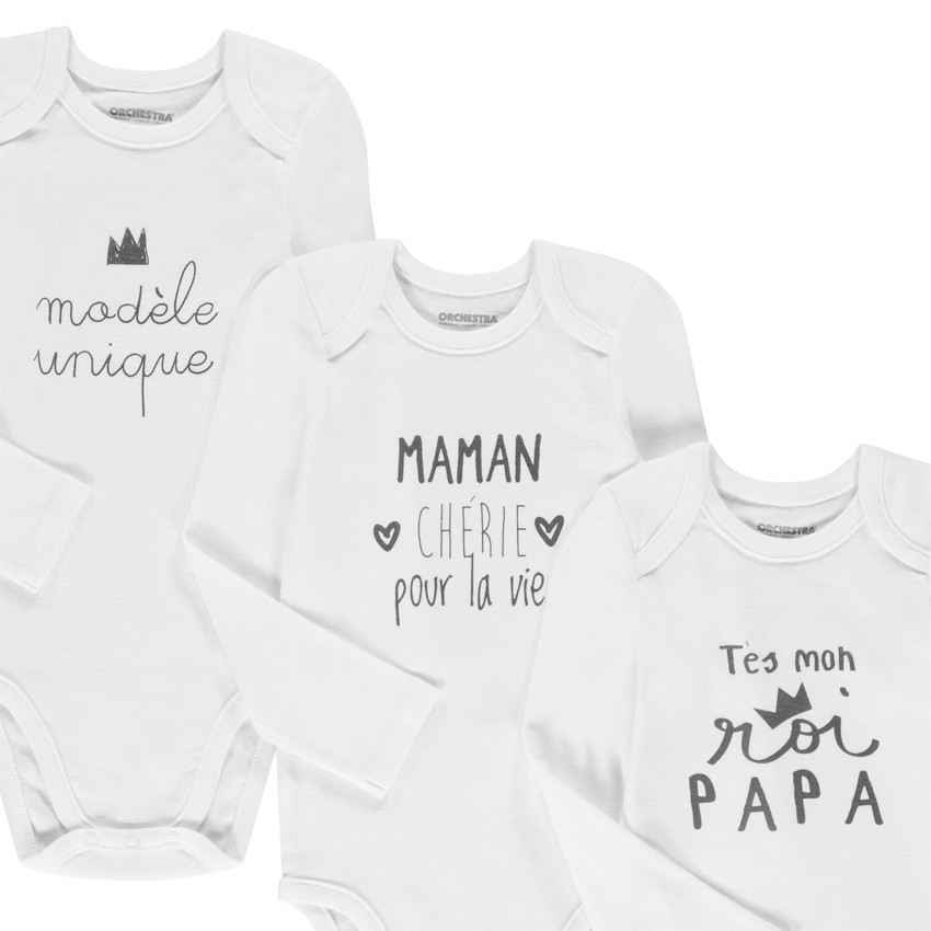 Lot de 7 bodies manches longues en coton pour bébé fille 