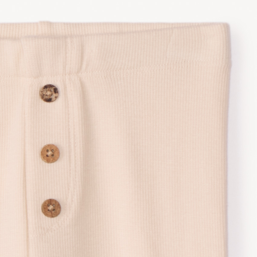 Caleçon uni côtelé avec boutons pour bébé fille 