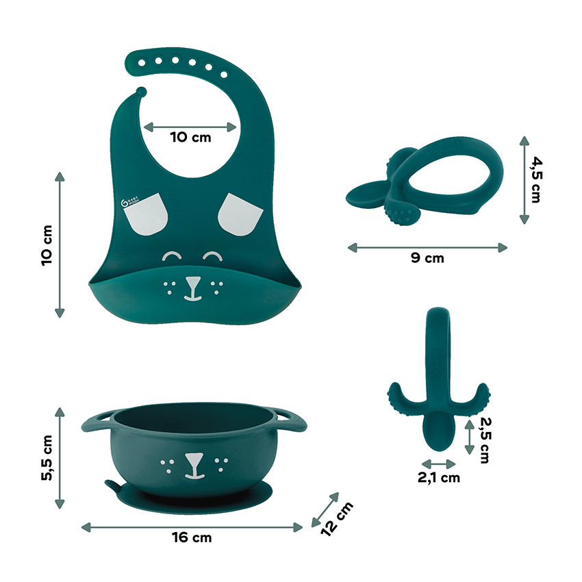 Coffret repas en silicone FIRST'ISY 6-12 mois - Chien 