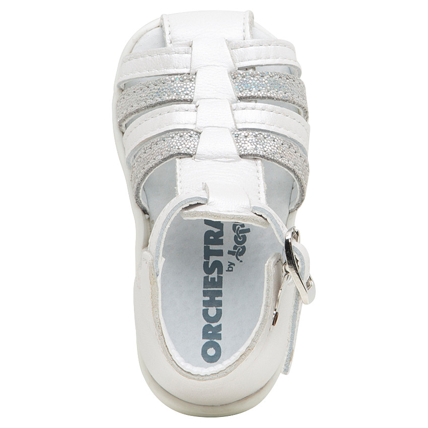 Nu-pieds en cuir avec brides irisées  
