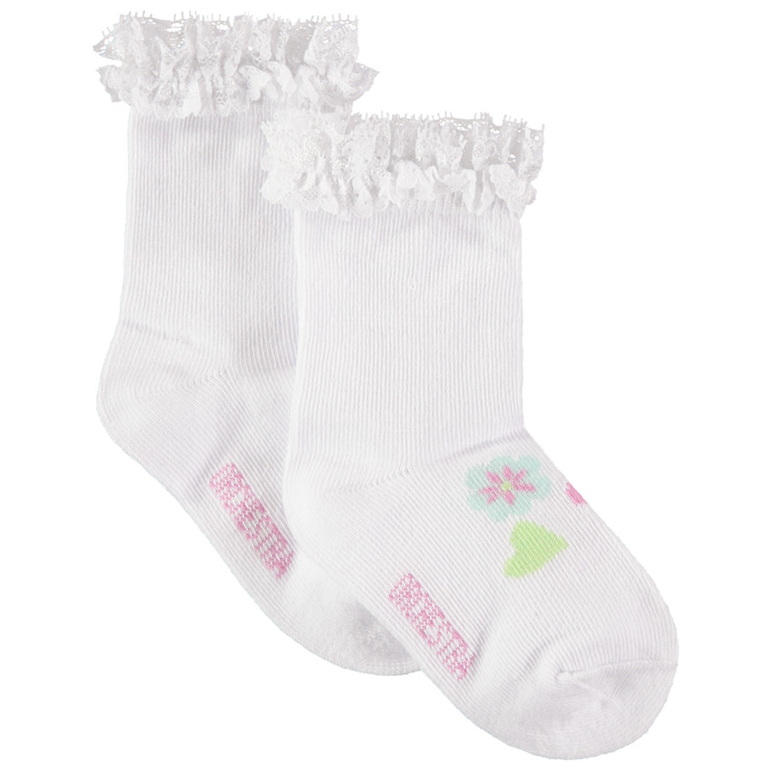 Lot de 2 paires de chaussettes à ruché en dentelle 