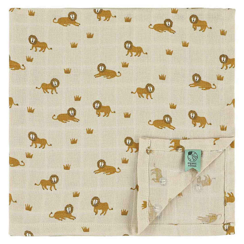 Langes tétra mousseline 55x55cm Lively Lion 3pcs 