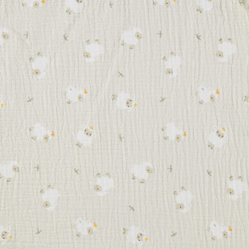 Lot de 3 langes en gaze 70 x 70 cm La Vie à la Ferme - Vert (Prémaman) - Image 2