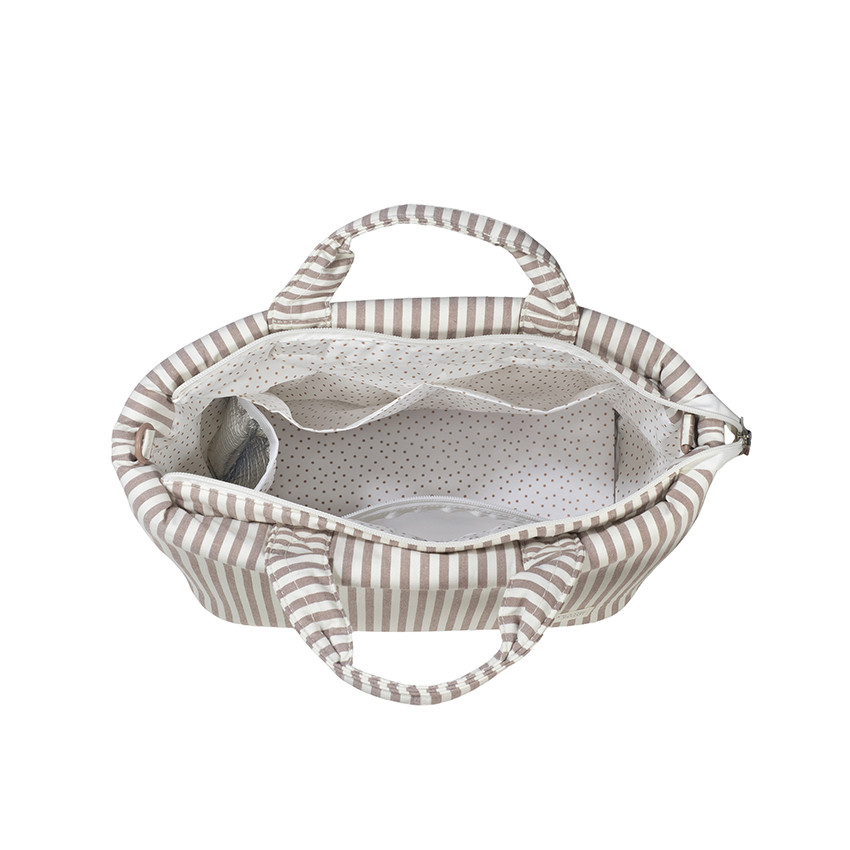 Sac à langer Praliné à rayures - Moka 