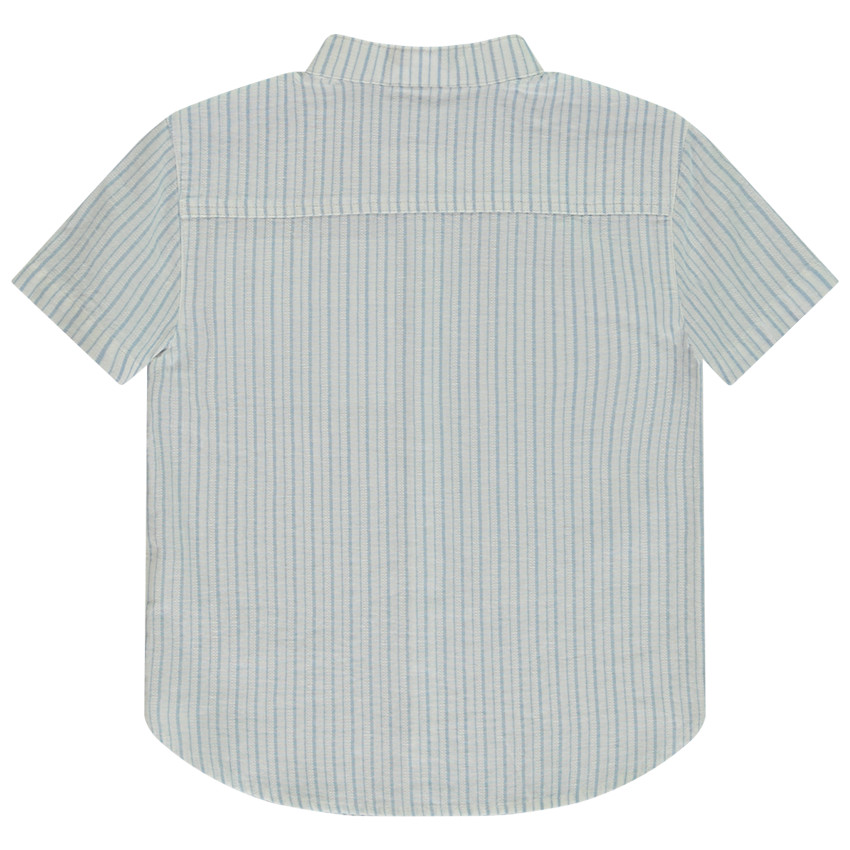 Chemise manches courtes rayée à col mao pour garçon 