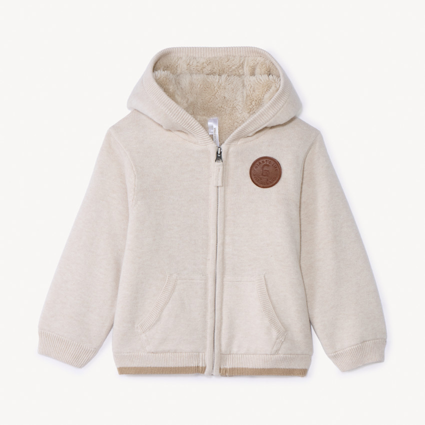 Gilet en tricot doublé sherpa pour bébé garçon