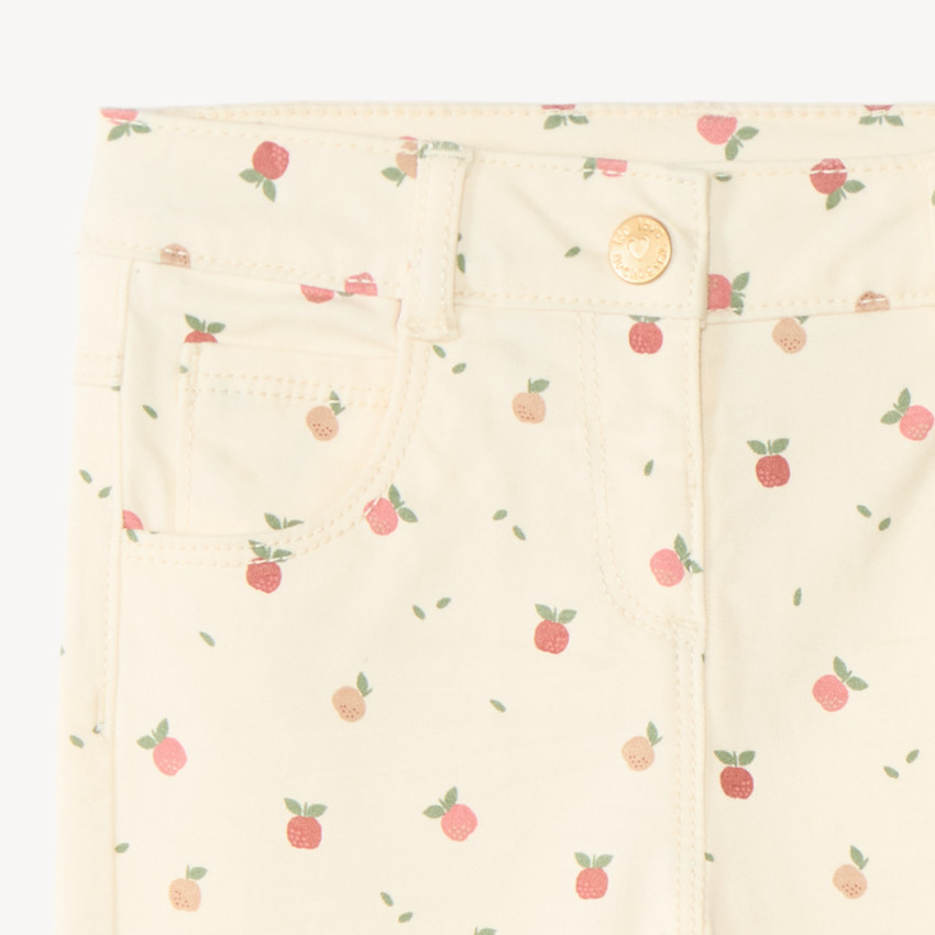 Pantalon slim bébé fille motif pomme 