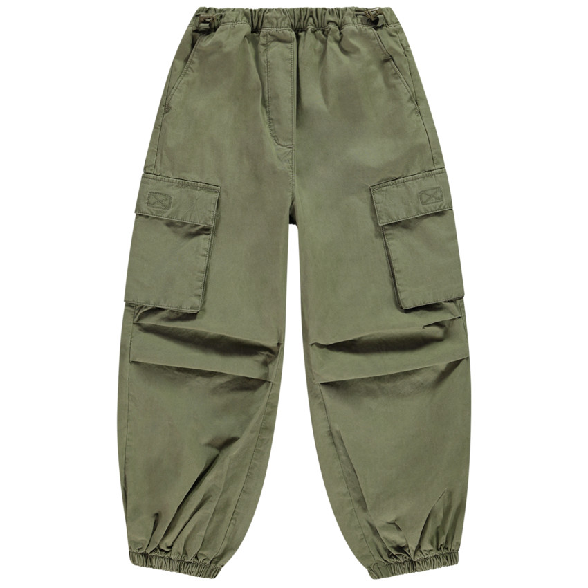 Pantalon parachute uni en toile pour fille