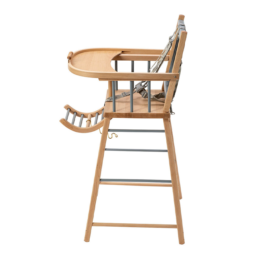 Chaise-haute traditionnelle André hybride bleu gris 