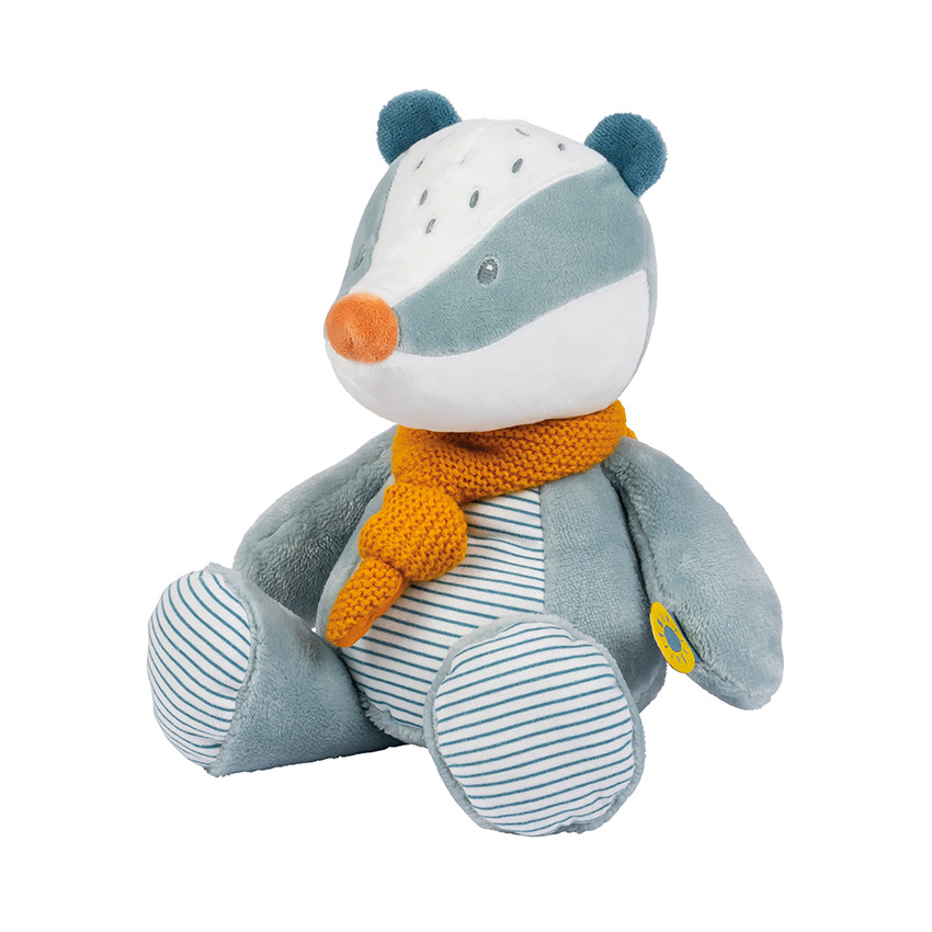 Peluche blaireau Félix - Vieux bleu - 32cm 