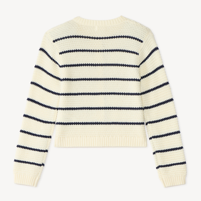 Gilet en tricot rayé fille 