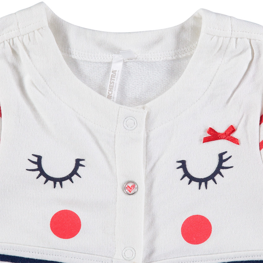 Combinaison en molleton léger avec rayures et détails printés 