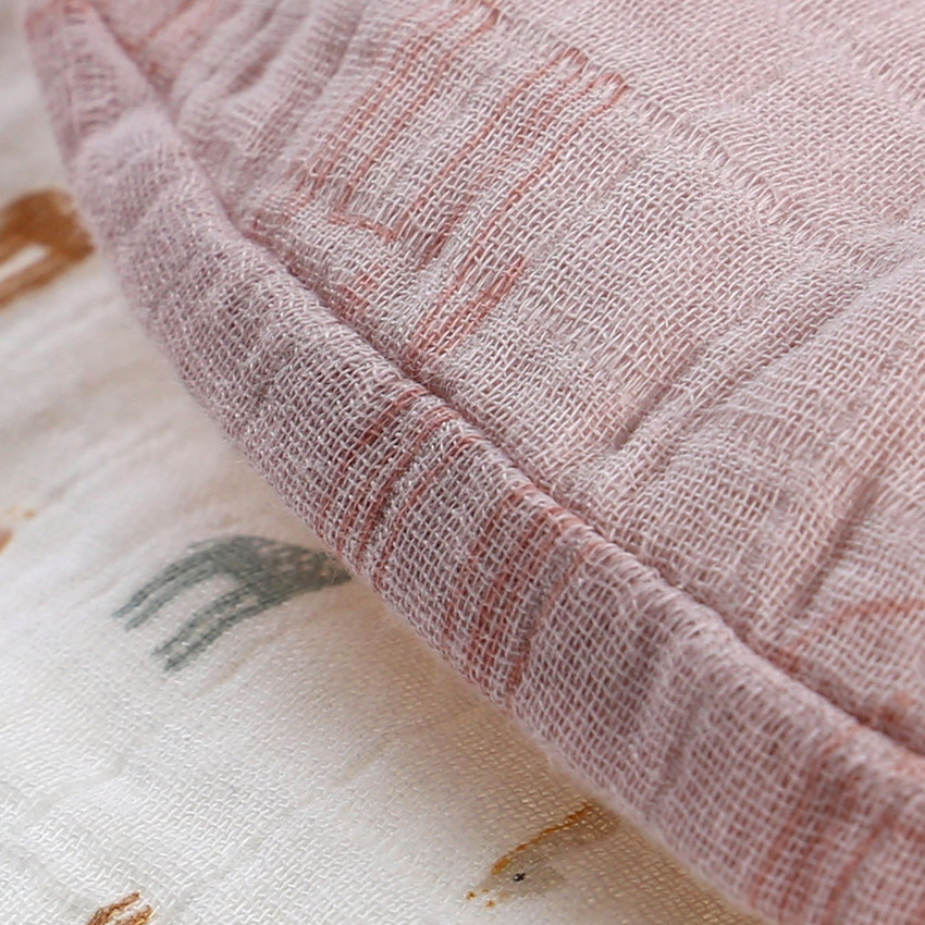 Coussin ergonomique avec 2 housses en coton bio rose/écru 