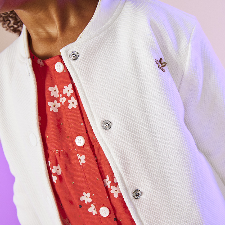 Robe manches longues volantées imprimé fleurs pour fille 