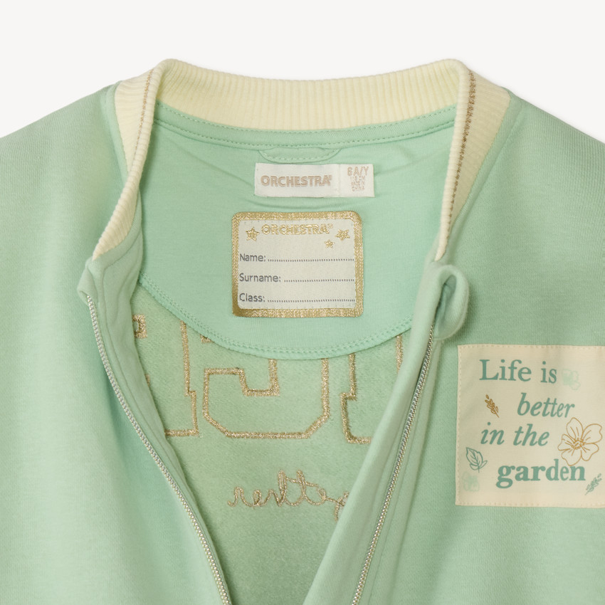 Gilet style teddy en molleton broderie fantaisie pour fille 